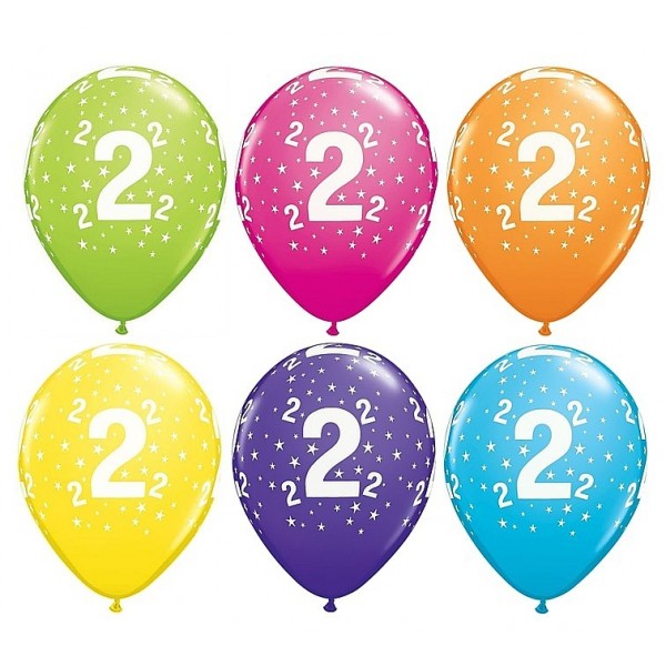 Balony pastelowe na 2 urodziny mix kolorów 11cali 28cm 6szt