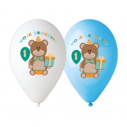 Balony "Moje 1 urodziny" 12 cali,30 cm, 5 szt