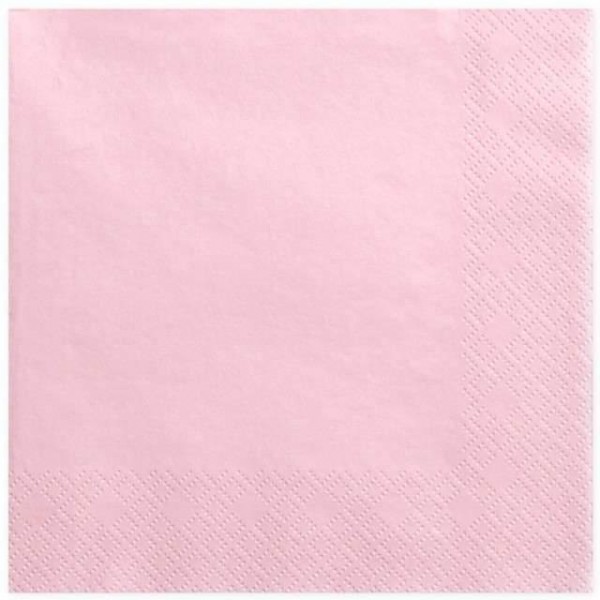 Serwetki trójwarstwowe różowe 33x33cm 20szt