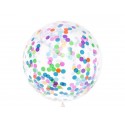 Balon Gigant transparentny z kolorowym konfetti 1metr