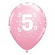 Balony na 5 urodziny jasnoróżowe 30cm 6szt