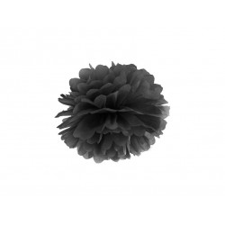 Pompon bibułowy 25 cm czarny