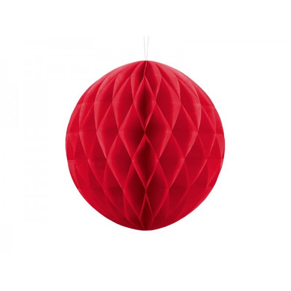 Kula bibułowa czerwona 30cm