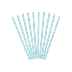 Słomki papierowe błękitne 19,5cm 10szt