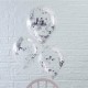 Balony transparentne ze srebrnym konfetti 12cali 30cm 5szt