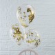 Balony transparentne ze złotym konfetti 5szt