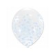 Balony transparentne z błękitnym konfetti 12cali 30cm 5szt