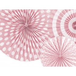 Rozety papierowe jasnoróżowe 3szt