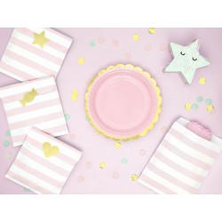 Torebki na słodycze jasnoróżowe 6szt