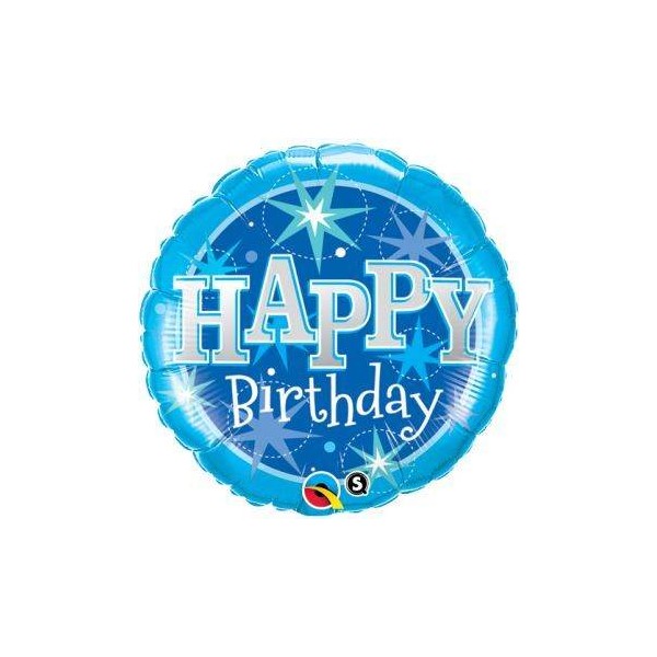 Balon foliowy Happy Birthday niebieski 46cm