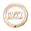 Balon foliowy Happy Birthday rose gold 46cm