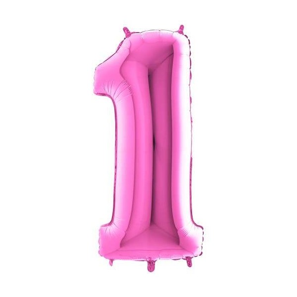 Balony Cyfry 0-9 Różowe 102cm