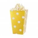 Pudełka na popcorn/słodycze złote w białe groszki 4szt
