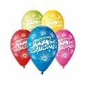 Balony pastelowe "Happy Birthday" 12cali 30cm 5szt