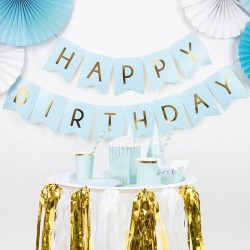 Baner Happy Birthday niebieski