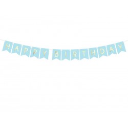 Baner Happy Birthday jasnoniebieski 15x175cm