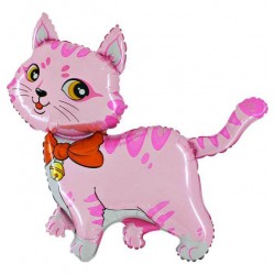 Balon foliowy kotek różowy 80x90cm