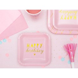 Trąbki Party jasnoróżowe 6szt