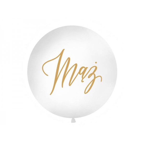 Balon Gigant z napisem Mąż biały 1metr