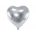 Balon foliowy serce srebrny 45cm