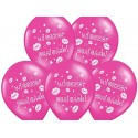 Balony metaliczne Wieczór panieński różowe 12cali 30cm 5szt Strong