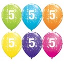 Balony pastelowe na 5 urodziny mix kolorów 11cali 28cm 6szt