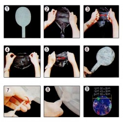 Balon przezroczysty ze srebrno-białym konftti 45cm