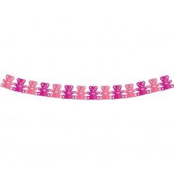 Girlanda papierowa Misie różowa 3.6 m