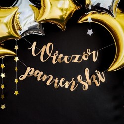 Baner Wieczór Panieński metaliczny złoty 150x21cm