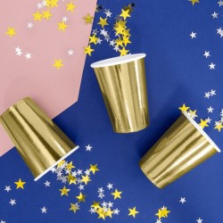 Kubeczki metaliczne złote 220ml 6szt