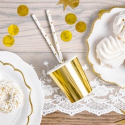 Kubeczki metaliczne złote 180ml 6szt