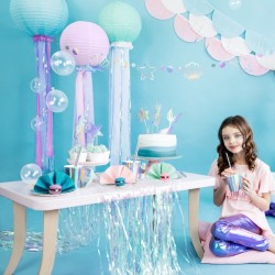 Talerzyki papierowe Muszla - Syrenka opalizujące 18,5cm 6szt