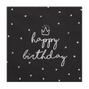 Serwetki papierowe Happy Birthday czarne 33x33cm 20szt