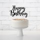 Topper na tort Happy Birthday czarny 22,5 cm