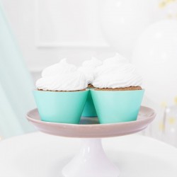 Foremki papierowe na muffinki turkusowe 6szt