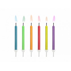 Świeczki urodzinowe Kolorowe Płomienie 6szt
