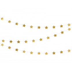 Girlanda Gwiazdki metaliczne złote 5x360cm