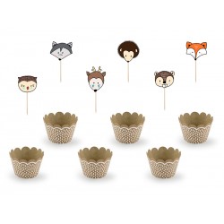 Zestaw do muffinek Woodland 12szt