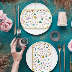 Kubeczki Paski jasnoróżowe 260ml 6szt