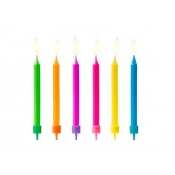 Świeczki urodzinowe kolorowe 6,5cm 6szt