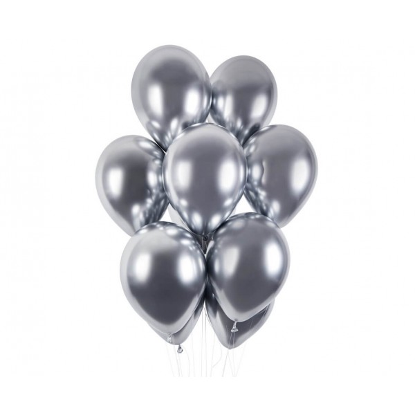 Balony chromowane srebrne 13cali 33cm 5szt