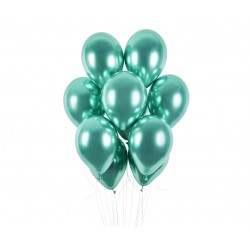 Balony chromowane zielone 13cali 33cm 5szt