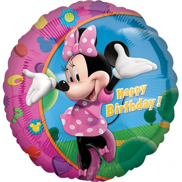 Balon foliowy Happy Birthday Myszka Minnie 18cali 46cm
