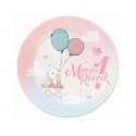 Talerzyki papierowe Mam już Roczek Króliczek 23cm 6szt