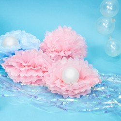 Pompon bibułowy 35 cm jasnoróżowy