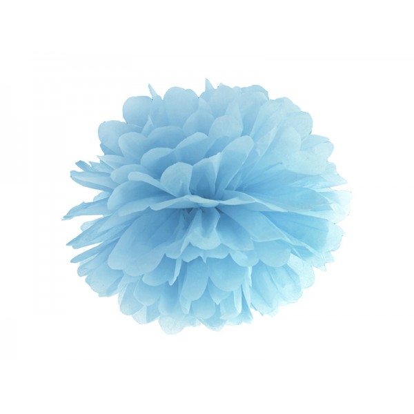 Pompon bibułowy 35 cm jasnoniebieski