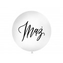 Balon Gigant z napisem Mąż biały 1metr