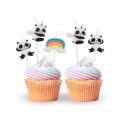 Świeczki urodzinowe Panda Tęcza 5szt