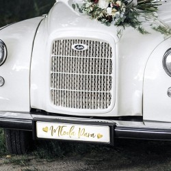 Tablica rejestracyjna Młoda Para biała 52x11,5cm