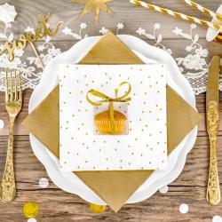 Serwetki papierowe Kropki złote 33x33cm 20szt